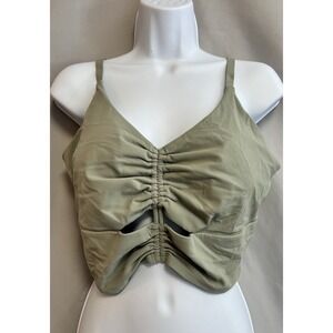 Athleta A-C‎ Cinch Longline Bra Sage Womens Gym Training Sz XL